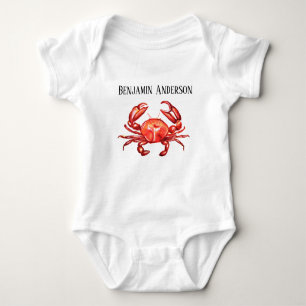 Personalized Baby Boy Crab Baby Bodysuit
