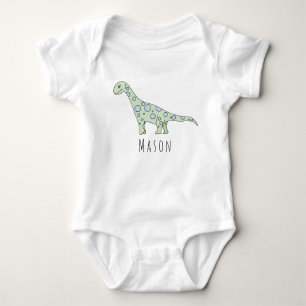 Personalized Baby Boy Doodle Dinosaur with Name Baby Bodysuit