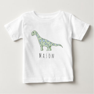 Personalized Baby Boy Doodle Dinosaur with Name Baby T-Shirt