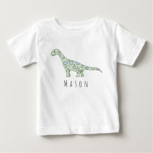 Personalized Baby Boy Doodle Dinosaur with Name T-Shirt