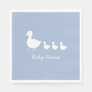 Personalized Baby Boy Duckling Party Napkins