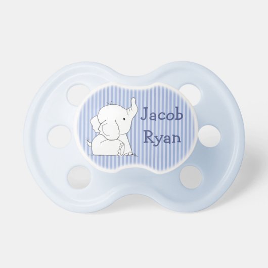 Personalized Baby Boy Elephant in Diaper Pacifier (Front)