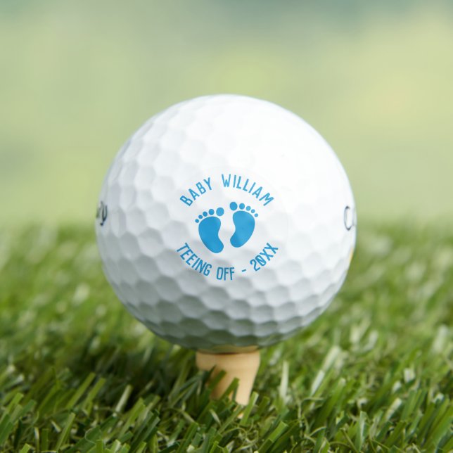 Personalized Baby Boy Gender Reveal Announcement Golf Balls (Insitu Tee)