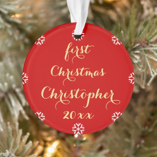 Personalized Baby Boy Girl First Christmas Name Ornament