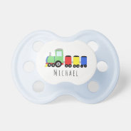 Personalized Baby Boy Locomotive Train With Name Pacifier at Zazzle