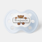 Personalized Baby Boy Name Blue Bear Pacifier (Front)