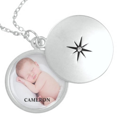 Personalized Baby boy Photo Name Custom Locket Necklace