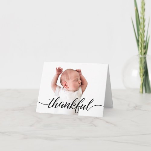 Personalized baby Boy Photo Thankful Card