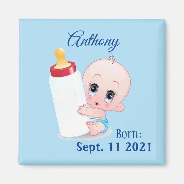 Personalized Baby Boy Refrigerator  Magnet (Front)