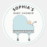 personalized baby boy shower classic round sticker