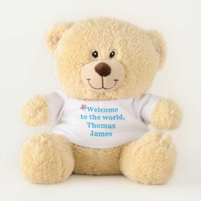 Personalized Baby Boy Teddy Bear (Front)