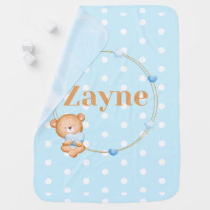 Personalized Baby Boy Teddy Blanket: Gift Blanket
