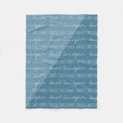 Personalized Baby Boy with name repeated Custom Fleece Blanket
