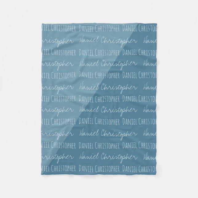 Personalized Baby Boy with name repeated Custom Fleece Blanket (Front)