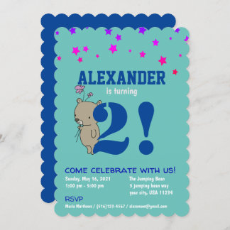 Personalized Baby Boy's Birthday Invitation