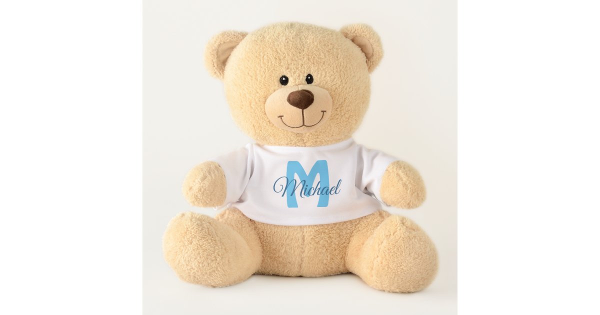 Personalized Baby Boy S Name Teddy Bear Zazzle Com