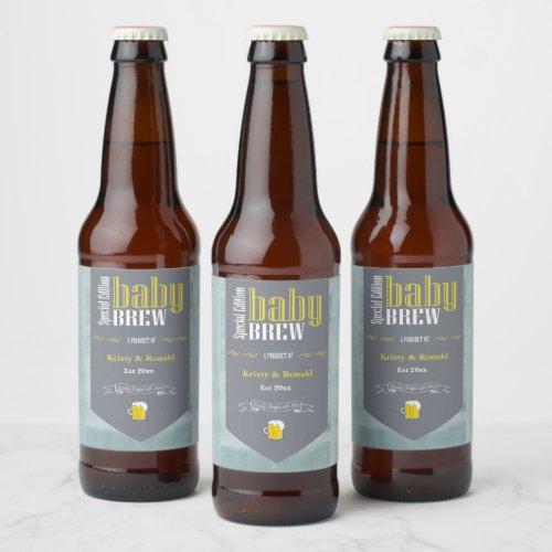 Personalized Baby Brew Beer Label Funny Shower 
