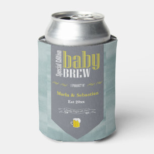 Personalized Baby Brew Beer Label Funny Shower Can Cooler