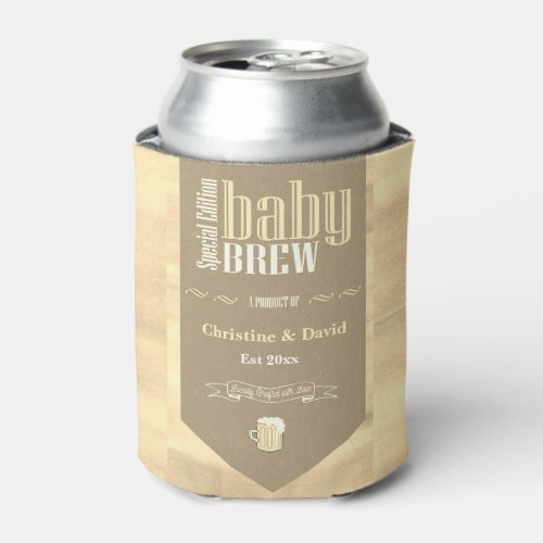 Personalized Baby Brew Beer Label Funny Shower  Can Cooler