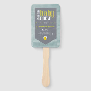 Personalized Baby Brew Beer Label Funny Shower   Hand Fan