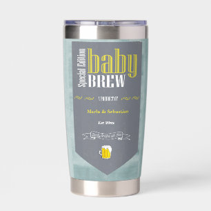Personalized Baby Brew Beer Label Funny Shower  Insulated Tumbler