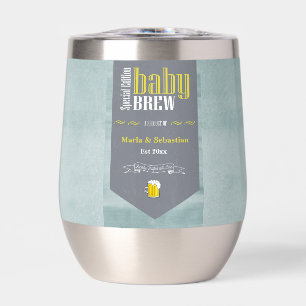 Personalized Baby Brew Beer Label Funny Shower  Thermal Wine Tumbler