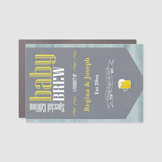 Personalized Baby Brew Funny Beer Theme  Car Magnet (Front)