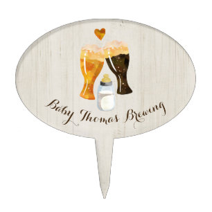 Personalized Baby Brewing Baby Shower Cake Topper