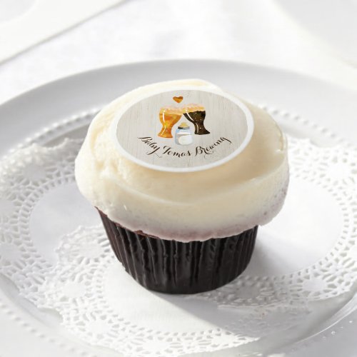 Personalized Baby Brewing Cupcake Topper Edible Frosting Rounds