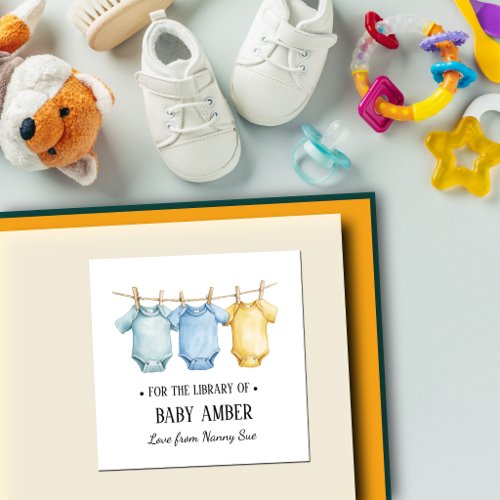 Personalized Baby Bunting Vest Bookplate Sticker |