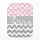 Personalized baby burp cloth in pink Personalized baby burp cloth in pink