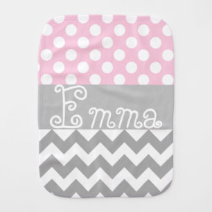 Personalized baby burp cloth in pink