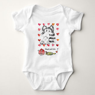 Personalized Baby Cartoon Hearts Baby Bodysuit
