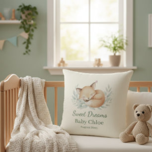 Personalized Baby Chloe Woodland Fox Pillow