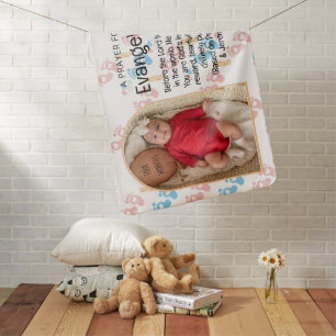 Personalized Baby Christian Prayer Keepsake Blanket