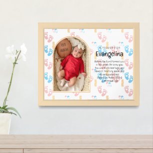 Personalized Baby Christian Prayer Keepsake Framed Art
