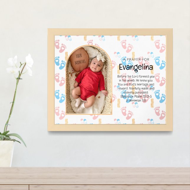 Personalized Baby Christian Prayer Keepsake Framed Art (Entryway)