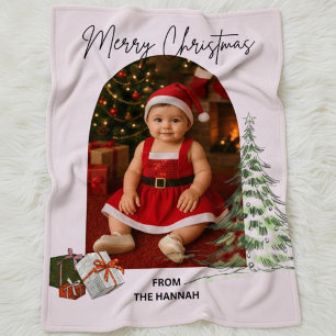 Personalized Baby Christmas Blanket with Photo
