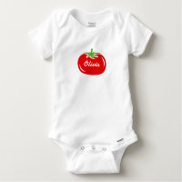 Personalized baby clothes with cute red tomato baby onesie