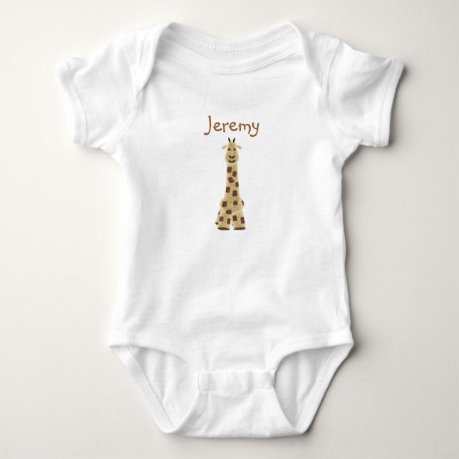 Personalized Baby Clothing - Giraffe Bodysuit (Front)