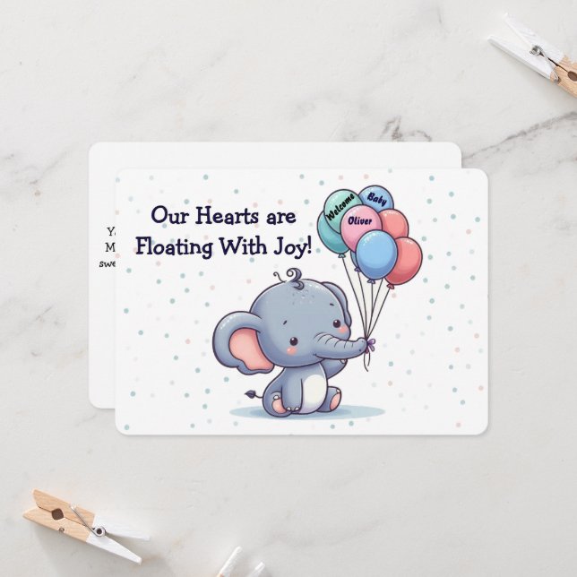 Personalized Baby Congratulations Card (Front/Back In Situ)