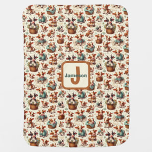 Personalized Baby Cow Baby  Blanket