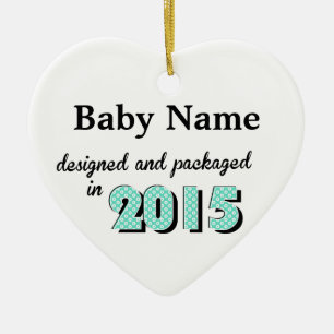 Personalized Baby Designed & Packaged 2015 Ceramic Ornament