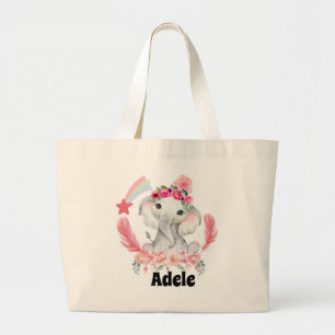 Personalized Baby diaper Large Tote Bag