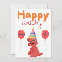 Personalized Baby Dinosaur Birthday Card