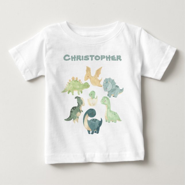 Personalized Baby Dinosaur T-Shirt (Front)