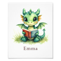 Personalized Baby Dragon Art Print Custom Nursery 