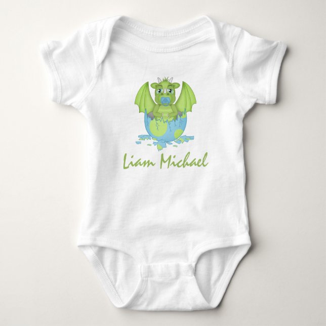 Personalized Baby Dragon Jersey Bodysuit (Front)