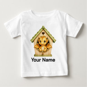 Personalized Baby Dragon Peeking From Birdhouse T-Shirt