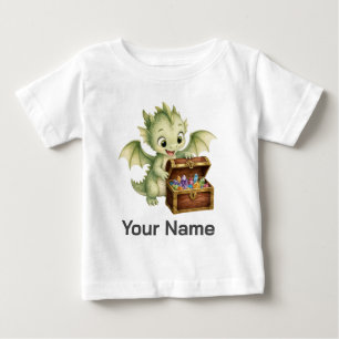 Personalized Baby Dragon Treasure Chest Kids T-Shirt